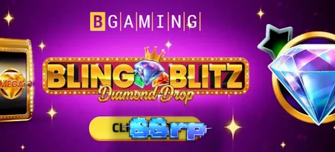 Tampilan visual mewah dari slot Bling Blitz Diamond Drop dengan simbol berlian.