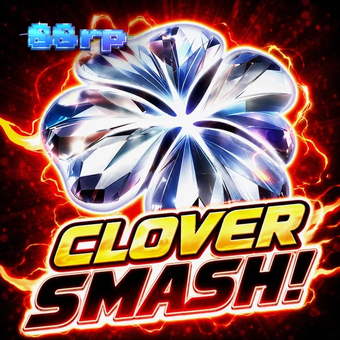 Tampilan visual slot Clover Smash dengan simbol semanggi dan latar belakang gelap